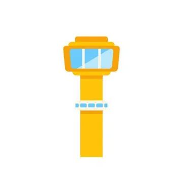 Airport control tower coordinating air traffic safety Ilustración de archivo