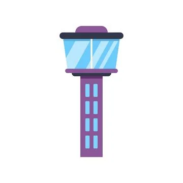 Airport control tower coordinating air traffic operations Ilustración de archivo