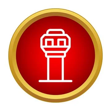 Airport control tower icon symbolizing air traffic safety Illustrazione stock