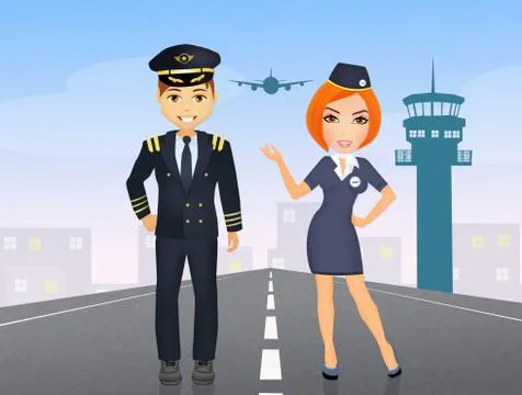Airport control tower Stock Illustration