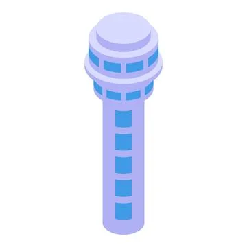 Airport control tower managing air traffic operations Ilustración de archivo