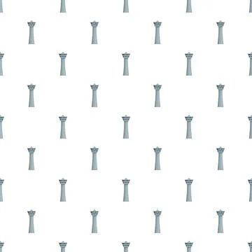 Airport control tower pattern creating aviation seamless background Stock Illustration