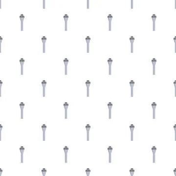 Airport control tower repeating pattern forming seamless background Illustrazione stock