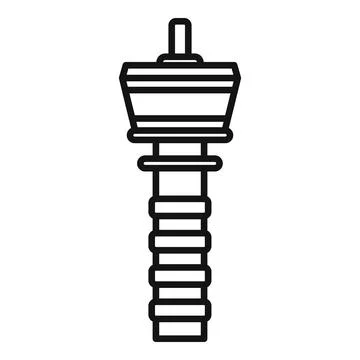 Airport control tower structure guiding air traffic operation Ilustración de archivo