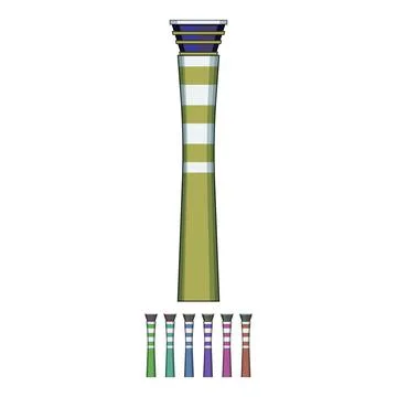 Airport control tower structure guiding air traffic graphic Ilustración de archivo