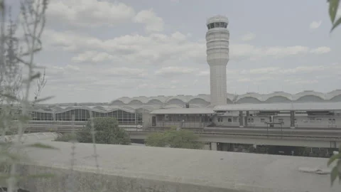 Airport Control Tower &amp; Subway Video stock 280483368