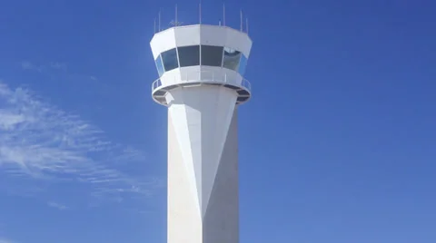 Airport Control Tower - Timelapse Stock Footage 34441488