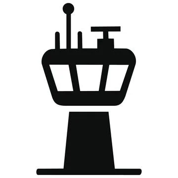 Airport Control Tower Vector Icon Stock Illustration