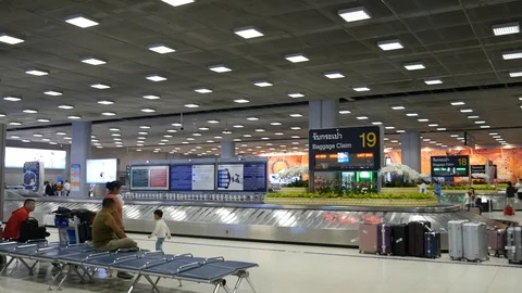 Airport conveyor belt Stock Footage 108381753