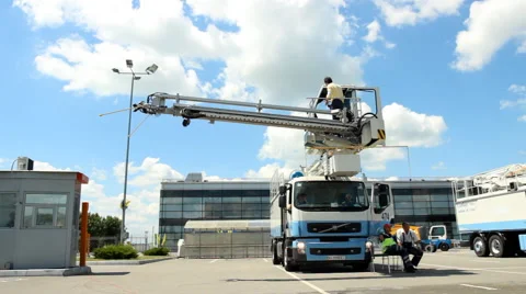 Airport  crane Stock Footage 50375114