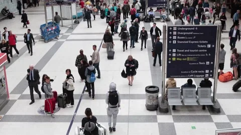 Airport crowd fast Stock Footage 166734106