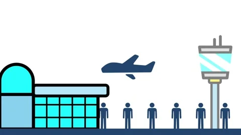 Airport with Crowd Stock Footage 335642024