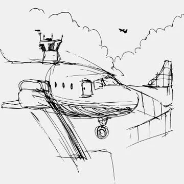 Airport drawing Stock Illustration