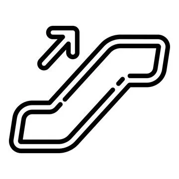 Airport elevator icon, outline style Stock Illustration
