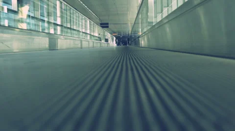 Airport escalator Stock Footage 35574163