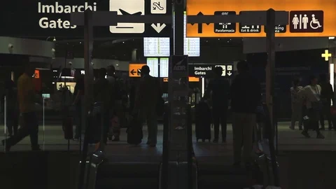 Airport Escalator Front View Stock Footage 76031436