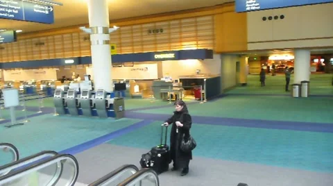 Airport Escalator Going Down Stock Footage 19395877