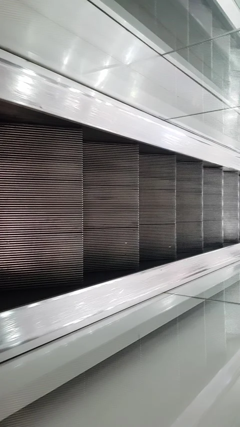 Airport escalators going down Stock Footage 201529247