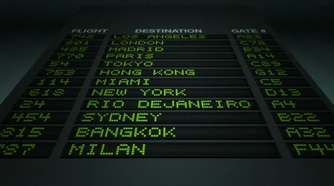 Airport flight information board Stock Footage