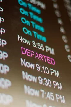 Airport flight list Stock Photos