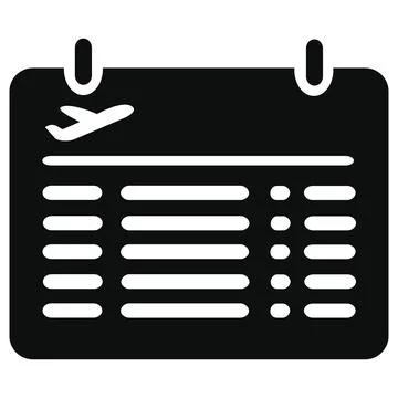 Airport Flight Schedule Board Vector Icon Stock Illustration