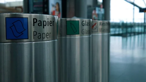 Airport Garbage Separation Stock Footage 104504528