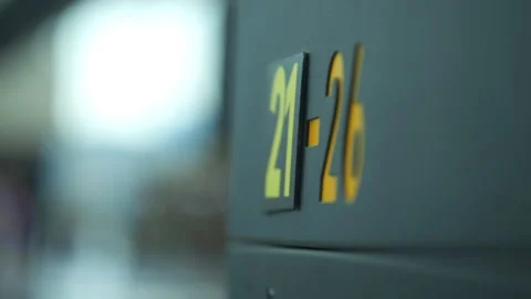 Airport gate indicator with numbers 21-26 Stock Footage 344990235