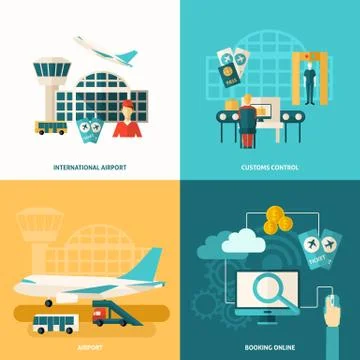 Airport Icon Flat イラスト素材