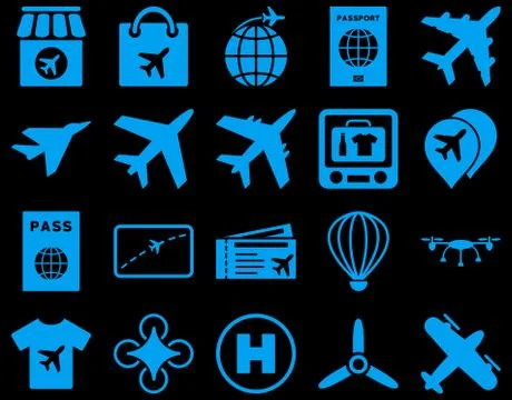 Airport Icon Set Ilustración de archivo