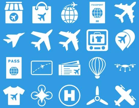 Airport Icon Set Ilustración de archivo