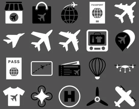 Airport Icon Set Ilustración de archivo