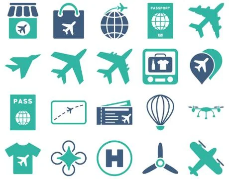 Airport Icon Set Ilustración de archivo