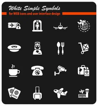 Airport icon set Stock Illustration
