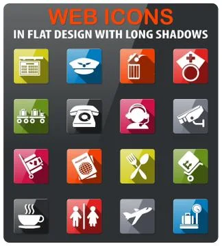 Airport icon set Stock Illustration