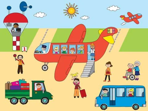 In airport Stock Illustration