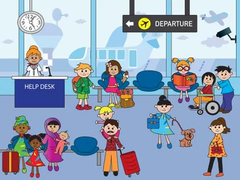 In airport Stock Illustration