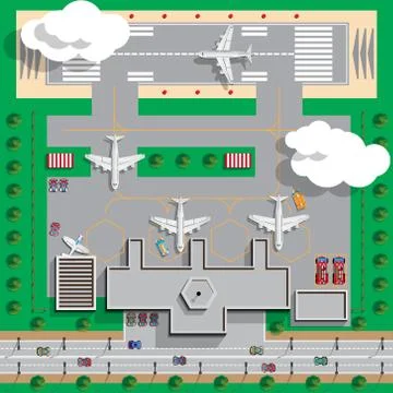 Airport Infrastructure. Stock Illustration