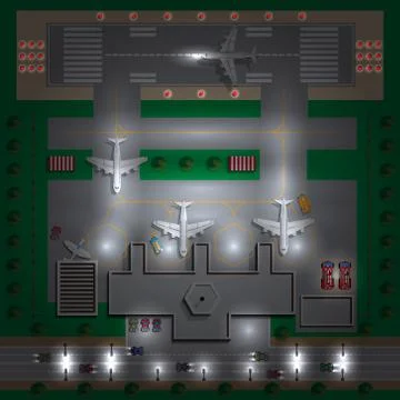 Airport Infrastructure. Stock Illustration