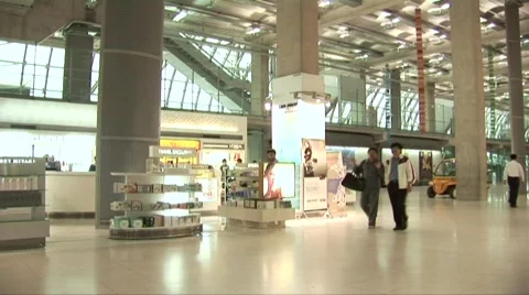 Airport interior Stock Footage