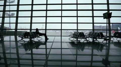 Airport interior Stock Footage 25846338