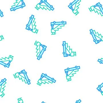 Airport ladder vector seamless pattern line Stock Illustration