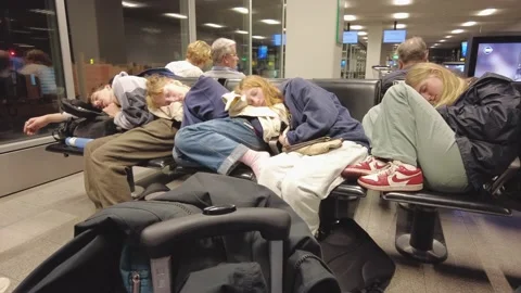 Airport Lounge,Group Of Young People Cud... | Stock Video | Pond5