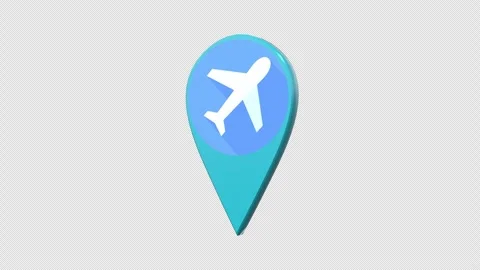 Airport Map Pin Location Icon Stock Footage 344330228
