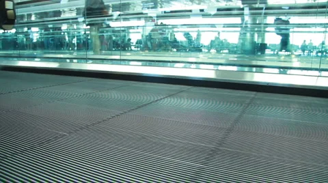 Airport Moving Walkway 02 Stock Footage