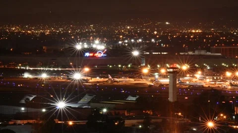 Airport At Night 스톡 동영상 1098108