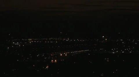 Airport-A:  Night landing Stock Footage 10832353
