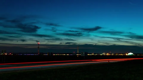 Airport Night Timelapse 스톡 동영상 254448475