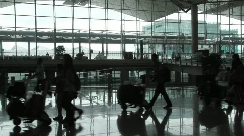 Airport passengers Stock Footage 790435