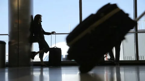 Airport Passengers Stock Footage 7749269