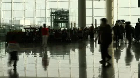 Airport Passengers Stock Footage 10588531
